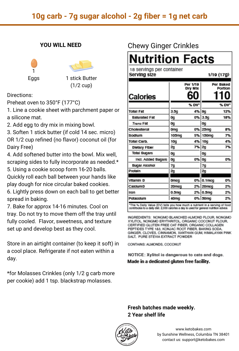 Ginger Crinkles Cookie Mix
