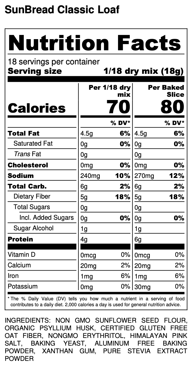 SunBread Sunflower Bread Loaf