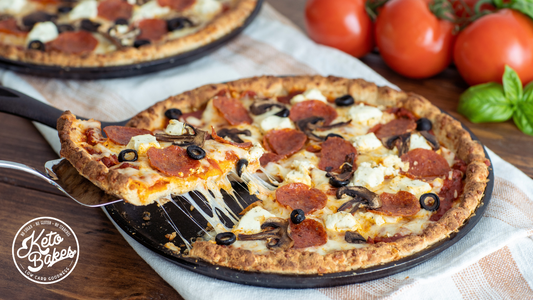 Crispy Pepperoni, Olive & Goat Cheese Pizzas