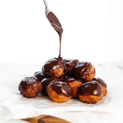 Donut Holes with Chocolate Icing